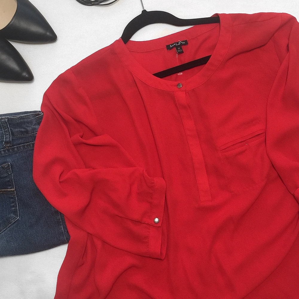📌Red Blouse - Picture 4 of 4